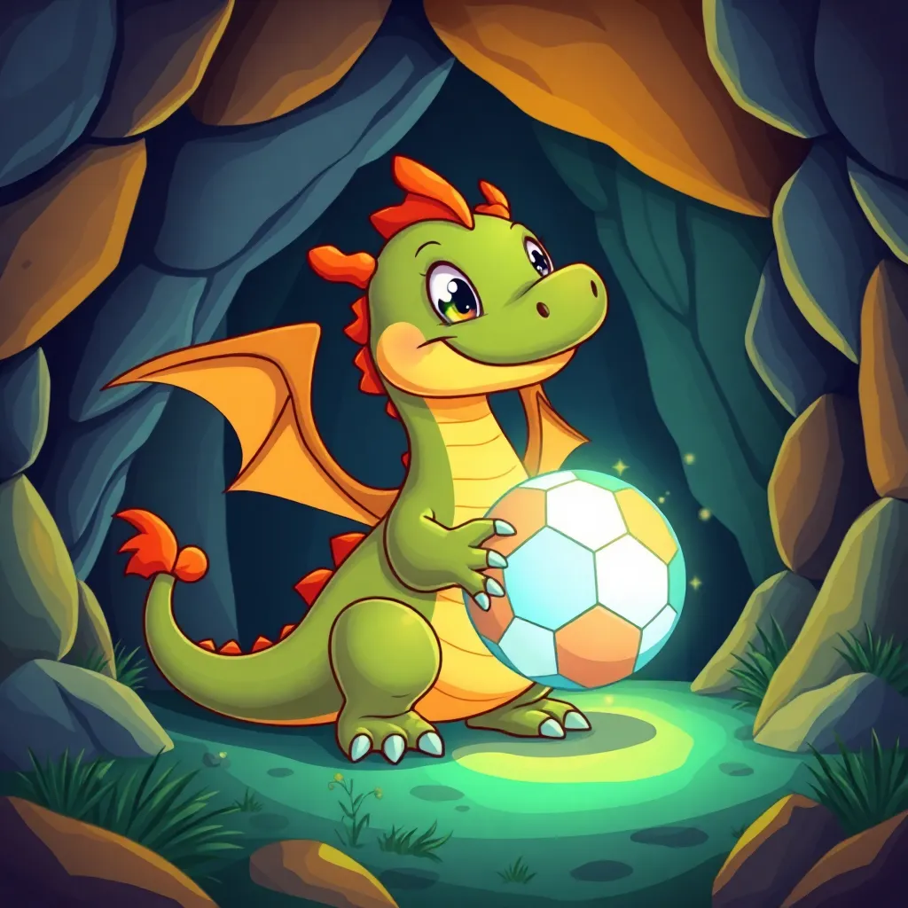 dragon and soccer ball illustration