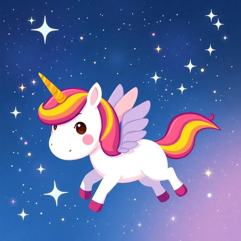 unicorn in space illustration